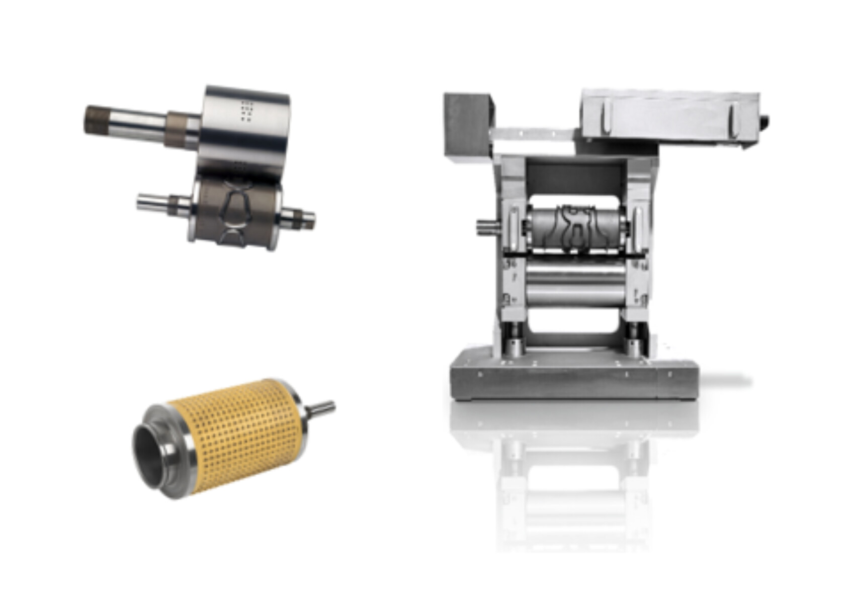 Different cutting modules and stations incl one rotary cylinder for mechanical perforation