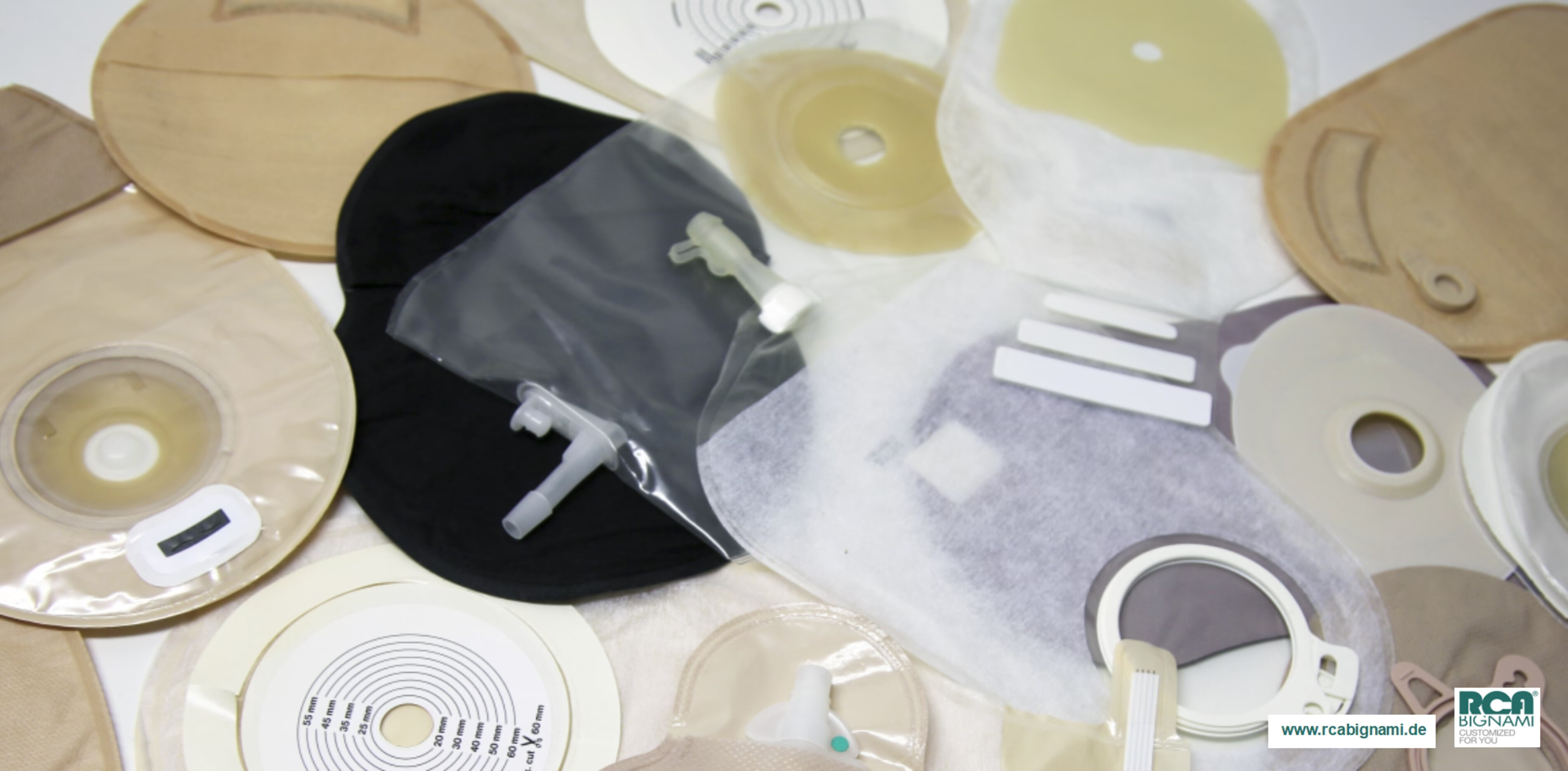 Variety of Ostomy and Urine Bags in different execution