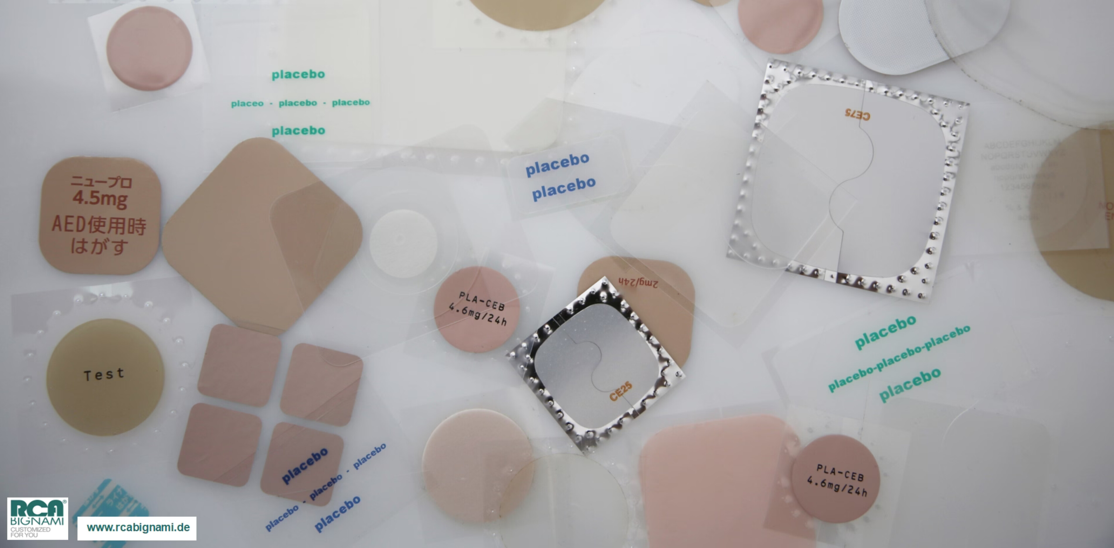 Variety of Transdermal patches (TTS/TDS) consitsting of Matrix patches with and without dimples and overlapping release liner, Overtape patches