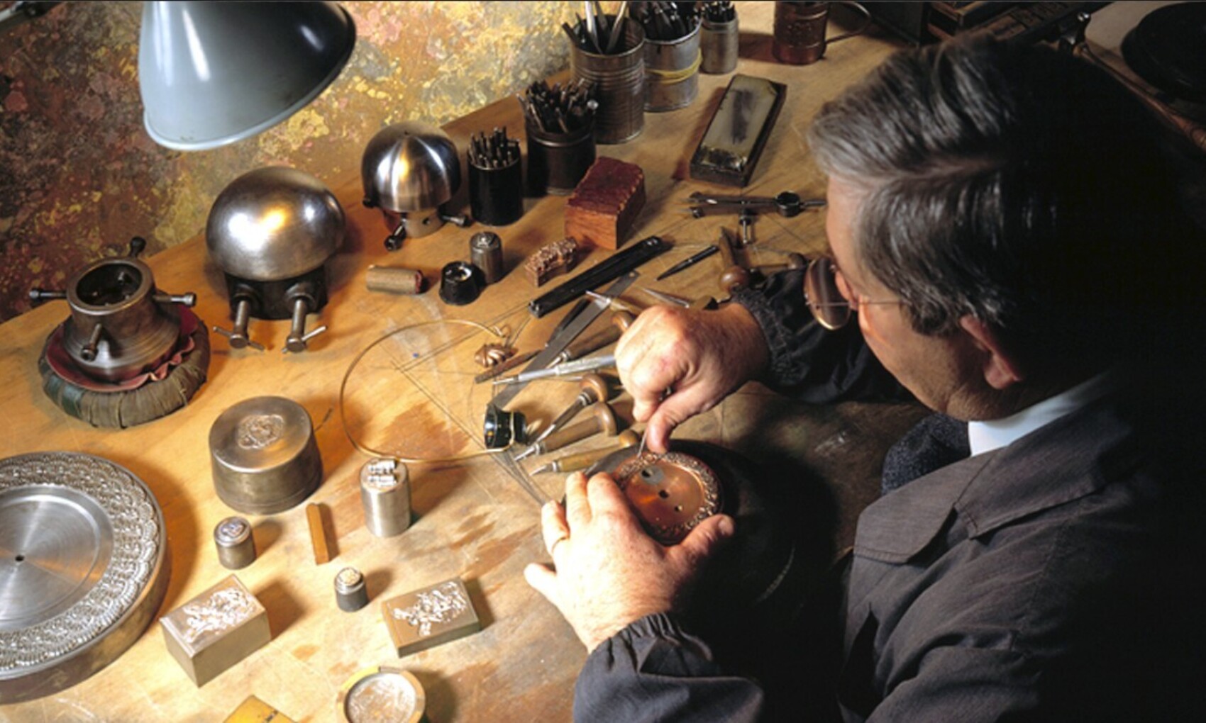 Giorgio Bignamis Father in his workshop